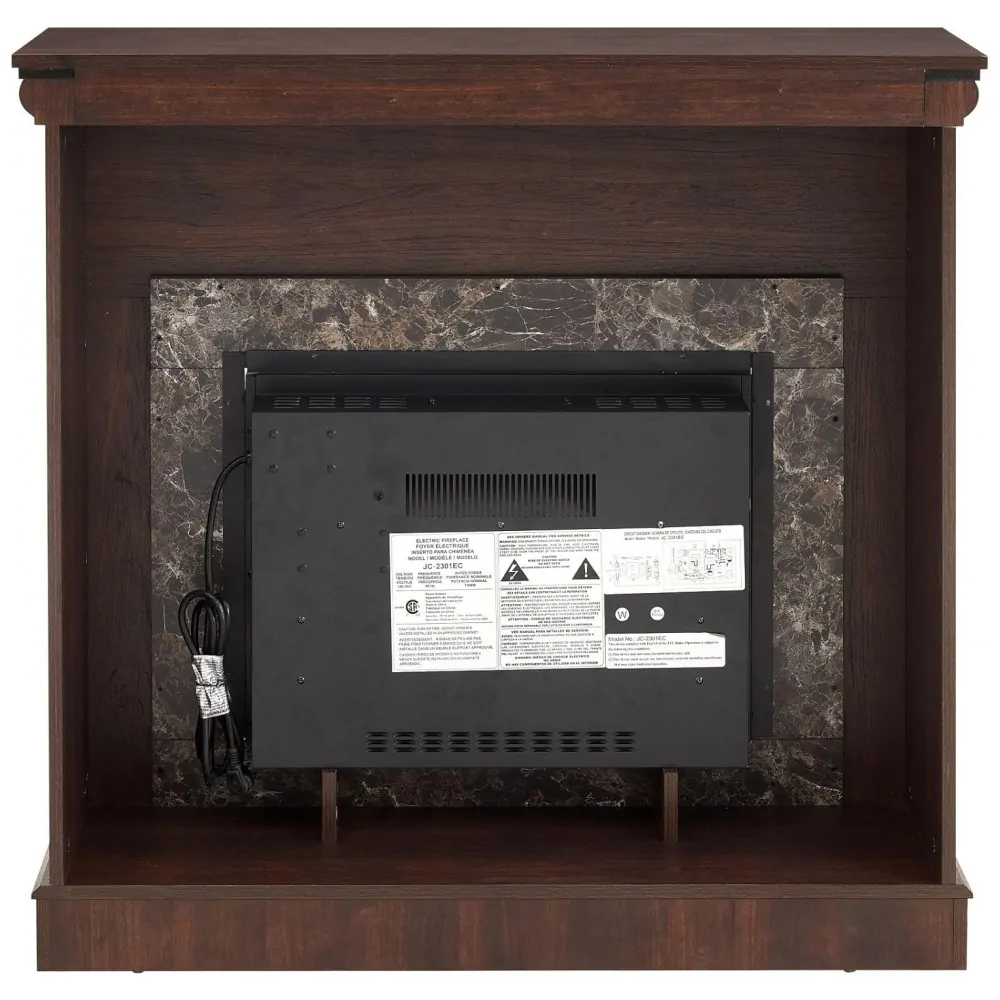 Lareira Elétrica Eyisean 107x102cm 1400W Chamas LED Móvel Cerejeira 110V
