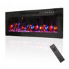 Lareira Elétrica BreezehEat 91x35cm 1500W 12 Cores Chamas LED Embutir 110V