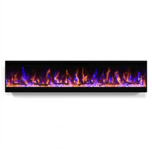 Lareira Elétrica Feelcoo 127x34cm 1500W TouchScreen Ultra Fina Embutir 110V