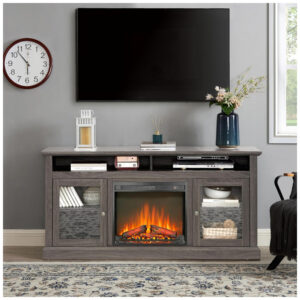 Lareira Elétrica Innoflame 61x51cm 1400W Embutir Timer Controle Remoto 110V