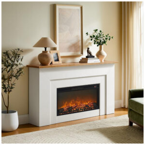 Lareira Elétrica Bowery Hill 163x99cm 1500W Chamas LED Console Móvel 110V