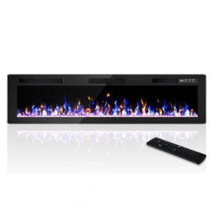 Lareira Elétrica Vendorz 183x46cm 1500W Ultra Fina 12 Cores Embutir 110V