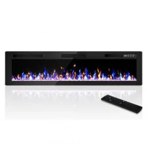 Lareira Elétrica Vendorz 183x46cm 1500W Ultra Fina 12 Cores Embutir 110V