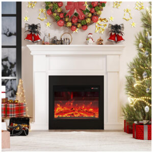 MEIGESI Lareira Elétrica 48 com Móvel, Aquecedor 1400W, Controle Remoto e 4 Níveis de Chama Design Elegante e Funcional