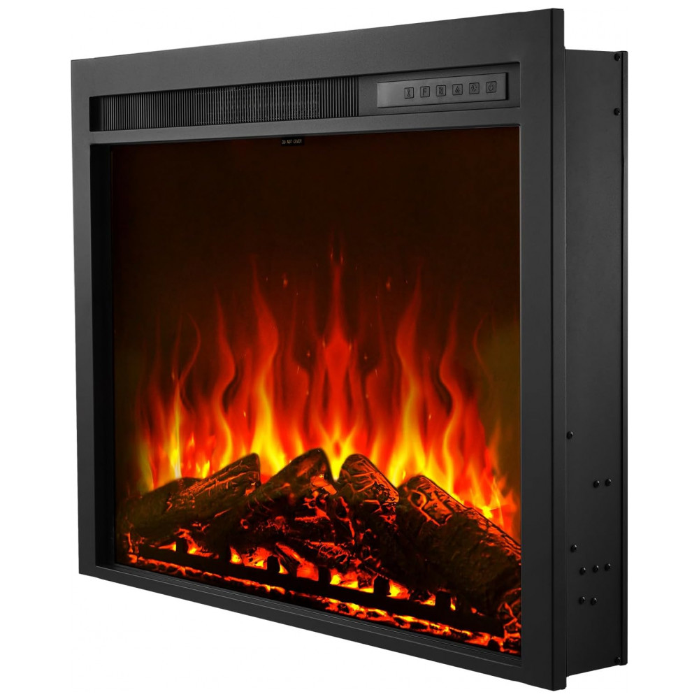 Lareira Elétrica VEVOR 89x68cm 1500W Chamas 3D 9 Cores Embutir 110V