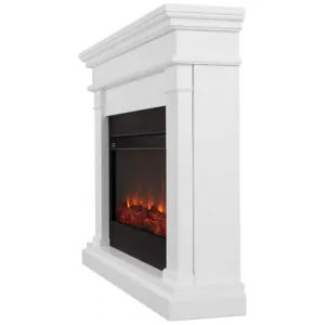 Lareira Elétrica Real Flame 149x107cm 5100BTU Chamas 6 Cores Timer Branca 110V