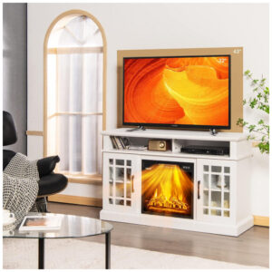 Lareira Elétrica Happygrill 122x76cm Rack TV 55 Chamas 3D Controle Remoto 110V
