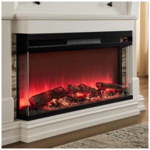 Lareira Elétrica OKD 132x91cm 1500W Chamas 3 Cores Mantel TV Stand 110V