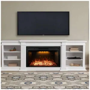 Lareira Elétrica Dreamflame 91x53cm 1500W Chamas LED Som Embutir 110V
