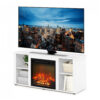 Lareira Elétrica Furinno 120x54cm 1400W Rack TV 55pol Branco Portátil 110V