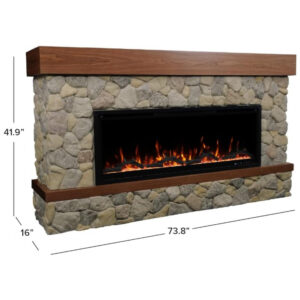 Lareira Elétrica Country Living 187x106cm 1465W WiFi Alexa LED Portátil 110V