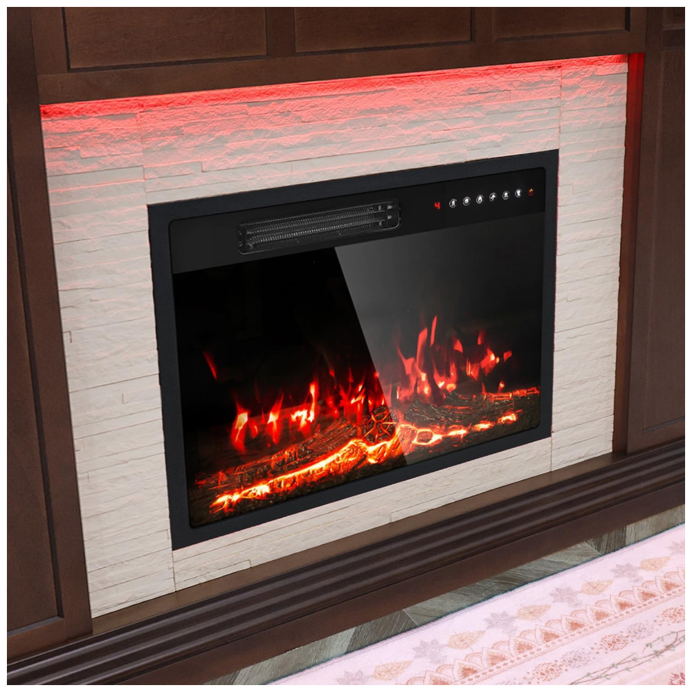 Lareira Elétrica Eshoma 140x33cm 1500W Rack TV 13 Cores LED Marrom 110V
