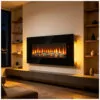 Lareira Elétrica Innoflame 122x46cm 1400W Vidro Curvo LED Embutir 110V