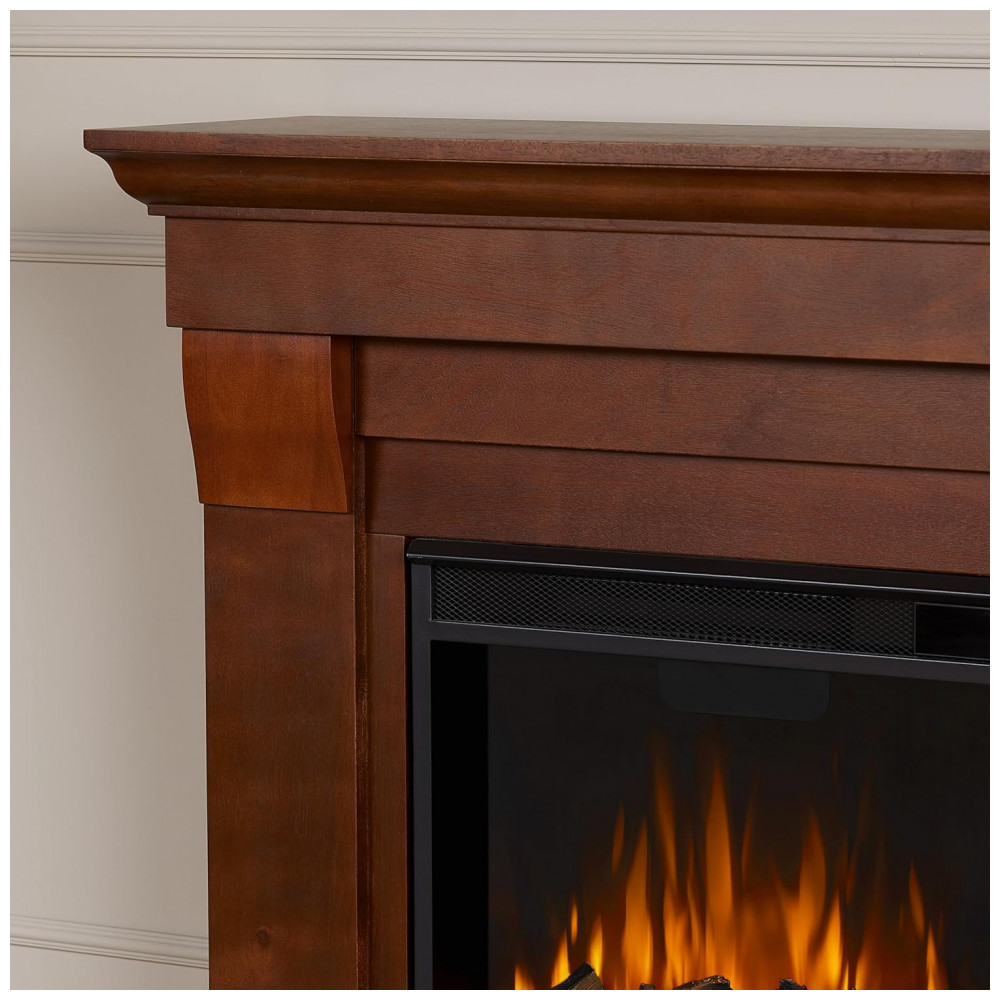 Lareira Elétrica Real Flame 104x95x30cm 1400W Chamas LED Lenha Portátil 110V