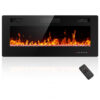 Lareira Elétrica Electactic 107x46cm 1500W 12 Cores Chamas LED Embutir 110V