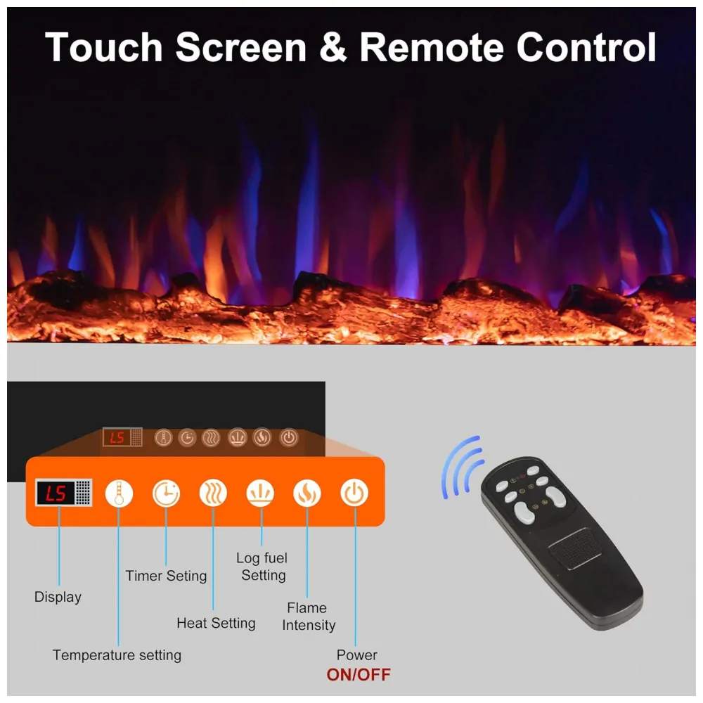 Benrocks Lareira Elétrica Smart 36 com Controle APP, Display Personalizado e Aquecimento de Até 37m