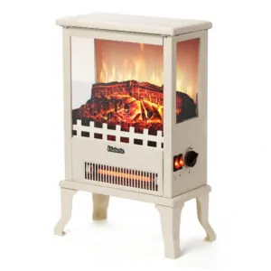 Lareira Elétrica TURBRO 30x48cm 1500W Chamas LED Vista 3 Lados Portátil 110V