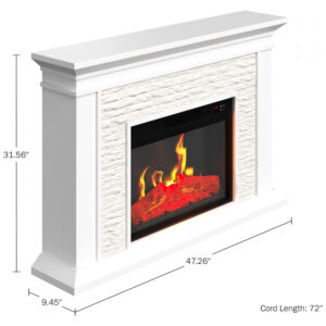Lareira Elétrica Northwest 120x80cm 1400W Chamas LED Controle Remoto 110V