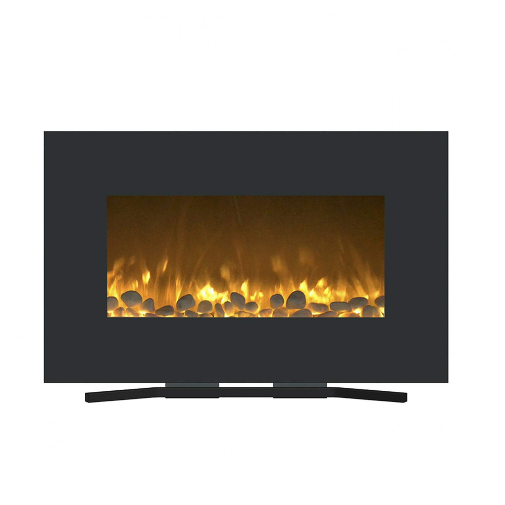 Lareira Elétrica de Parede 91 cm Northwest com Suporte de Chão, Controle Remoto e Calor Ajustável