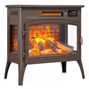 Lareira Elétrica ONBRILL 61x33cm 1500W Chamas 3D 6 Cores Portátil 110V