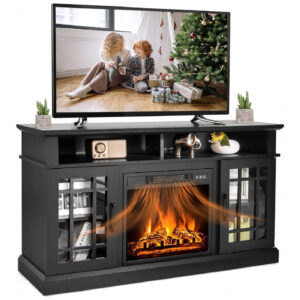 Lareira Elétrica SIMOE 122x76cm 1400W Rack TV 55 Chamas LED Portátil 110V