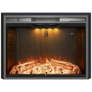 Lareira Elétrica Velaychimney 73x54cm 1500W Chamas 3D Som Embutir 110V