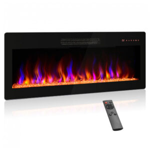 Lareira Elétrica Belleze 107x41cm 1400W 16 Cores LED Touch Embutir 110V