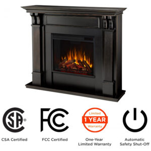 Lareira Elétrica Real Flame 122x105cm 1500W Móvel Chamas LED Portátil 110V