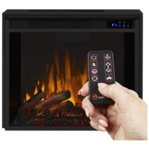 Lareira Elétrica Real Flame 122x105cm 1500W Móvel Chamas LED Portátil 110V
