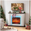 Lareira Elétrica BOSHIRO 111x93cm 1400W Chamas 3D LED Móvel TV 110V