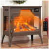 Lareira Elétrica Dovov 60x30cm 1500W Chamas 3D 6 Cores Portátil 110V