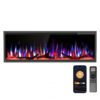 Lareira Elétrica R.W.FLAME 127x43cm 1500W WiFi Alexa LED Sons Embutir 110V