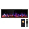 Lareira Elétrica R.W.FLAME 127x43cm 1500W WiFi Alexa LED Sons Embutir 110V