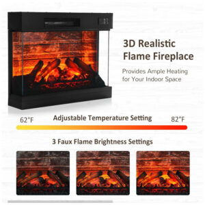 Lareira Elétrica Naice 182x96cm 1400W Rack TV LED RGB App Portátil 110V