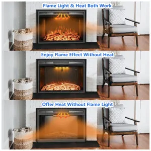 Lareira Elétrica Velaychimney 90x54cm 1500W Chamas LED Som Embutir 110V