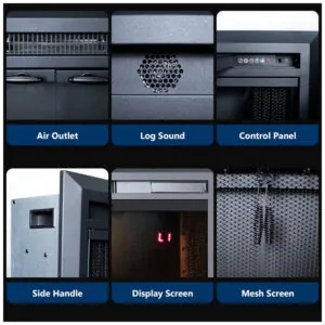 Lareira Elétrica Velaychimney 90x54cm 1500W Chamas LED Som Embutir 110V