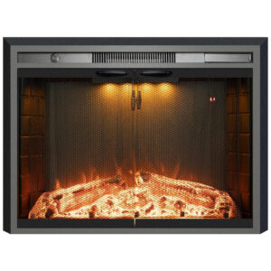 Lareira Elétrica Velaychimney 90x54cm 1500W Chamas LED Som Embutir 110V