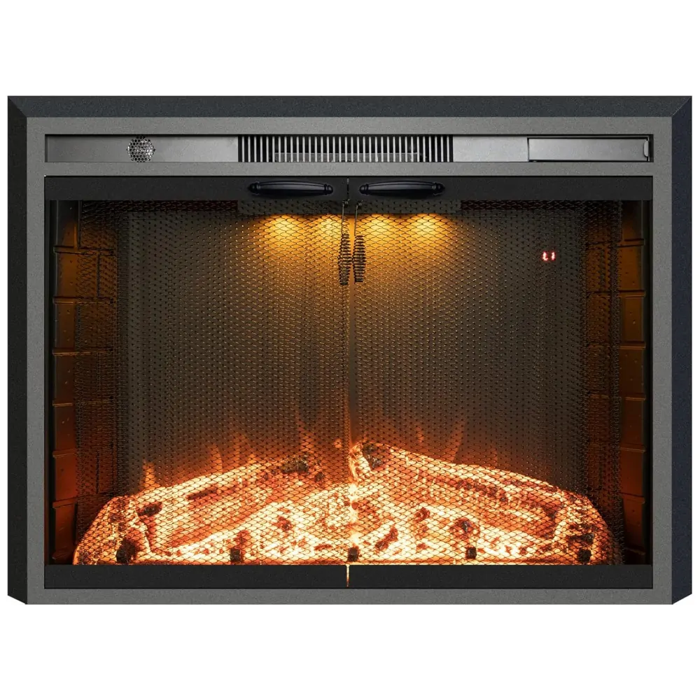 Lareira Elétrica Velaychimney 90x54cm 1500W Chamas LED Som Embutir 110V