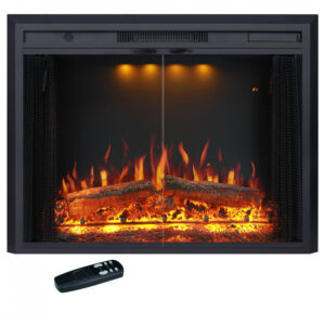 Lareira Elétrica Valuxhome 91x70cm 1500W Chamas 3 Cores Timer Embutir 110V