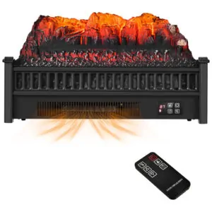 Lareira Elétrica Ecológica 23 58cm com Controle Remoto, Temporizador e Cores e Brilho de Chama Ajustáveis, 110V 1500W, GOFLAME SF413 23A, Preta