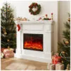 Lareira Elétrica FODINGHILL com Console de Madeira 109 cm 43 Insert 58 cm 23 1400 W Timer 8h Uso Interno