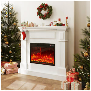 Lareira Elétrica FODINGHILL com Console de Madeira 109 cm 43 Insert 58 cm 23 1400 W Timer 8h Uso Interno