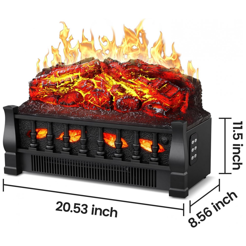 Lareira Elétrica Electactic L250 21 Polegadas 53 cm Freestanding Marrom Tradicional 750W 1500W