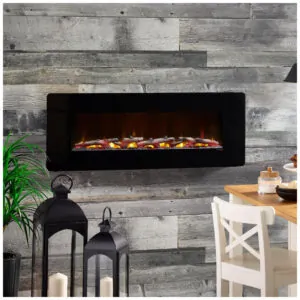 Lareira Elétrica de Parede Dimplex Winslow 48 Polegadas 122 cm Preta 1400W 120V
