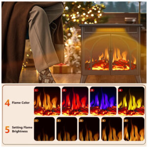 Lareira Elétrica de Piso R.W.FLAME S230B 25 63,5 cm Estilo Catedral Aquecimento Infravermelho 1500 W Uso Interno