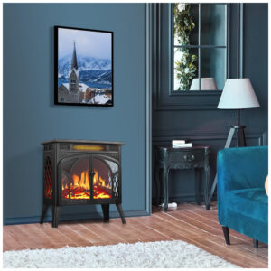 Lareira Elétrica de Piso R.W.FLAME S230B 25 63,5 cm Estilo Catedral Aquecimento Infravermelho 1500 W Uso Interno
