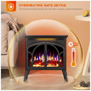 Lareira Elétrica de Piso R.W.FLAME S230B 25 63,5 cm Estilo Catedral Aquecimento Infravermelho 1500 W Uso Interno