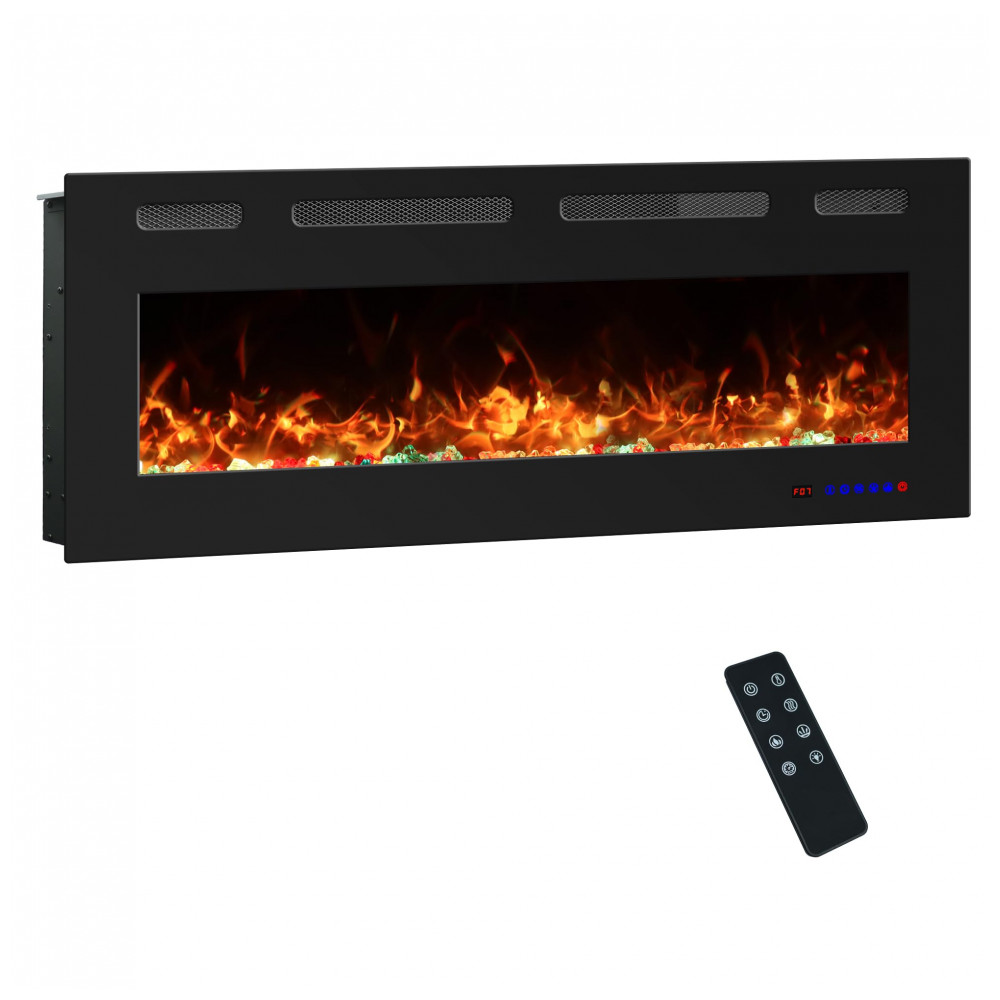 Lareira Elétrica Kentsky 107x45cm 1500W 13 Cores LED Touch Embutir 110V