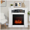 Lareira Elétrica OFFICEJOY 81x79cm 1400W Chamas Realistas Timer Portátil 110V