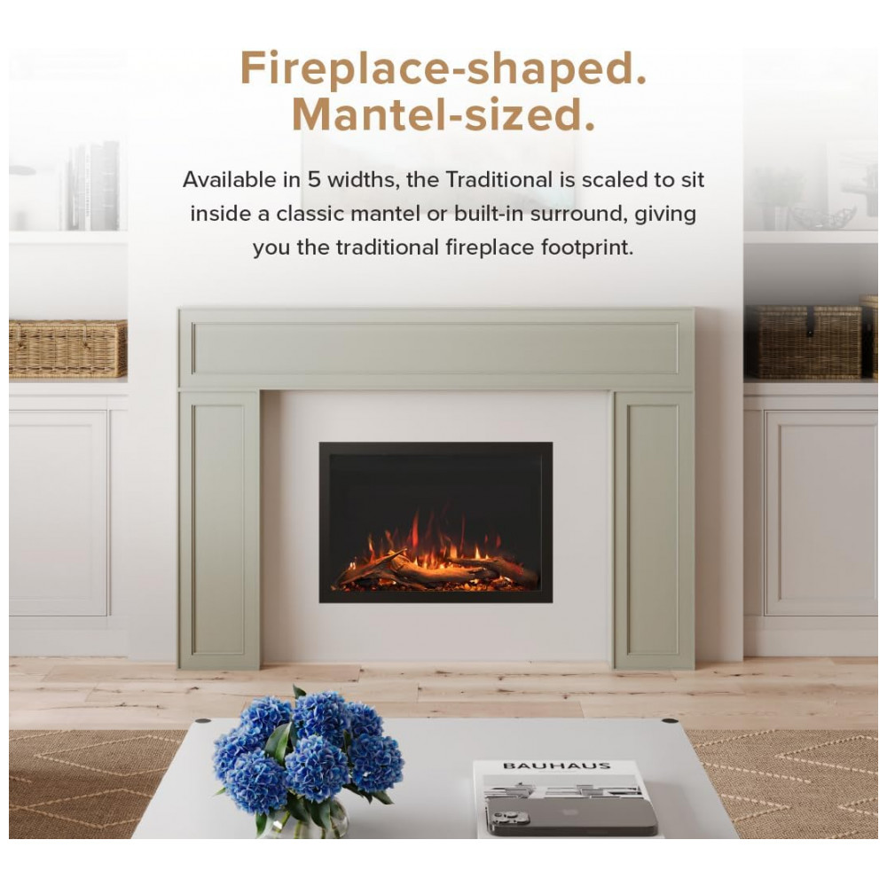 Lareira Elétrica Modern Ember 100x70cm 1500W WiFi Alexa 10 Cores Embutir 110V